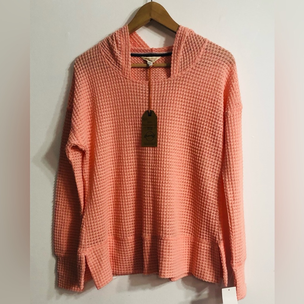Original Weather proof vintage  women’s knit hoodie sweatshirt peach.S